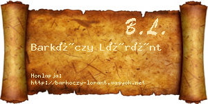 Barkóczy Lóránt névjegykártya