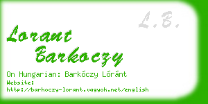 lorant barkoczy business card