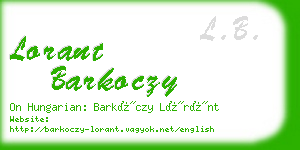 lorant barkoczy business card